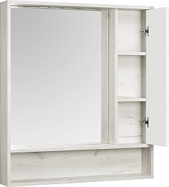 Акватон Зеркальный шкаф Флай 80 дуб крафт/белый – фотография-2